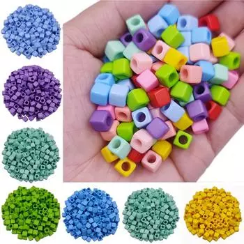 Товары для вечеринок, ожерелье, браслет, сделай сам, конфетный цвет, 40 шт., 7 мм, квадратные свободные бусины, подвески для изготовления ювелирных изделий, кулон арбуз красный