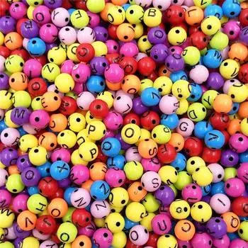 Товары для вечеринок, подвеска 40 шт. 8 мм для DIY, ожерелье с буквой «улыбка», браслет, оптовая продажа, изготовление ювелирных изделий, акриловые бусины