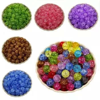 Товары для вечеринок Подвеска Crackle Оптовая продажа DIY ювелирные аксессуары ожерелье из бисера браслет акриловые разделительные бусины 20 шт 8 мм