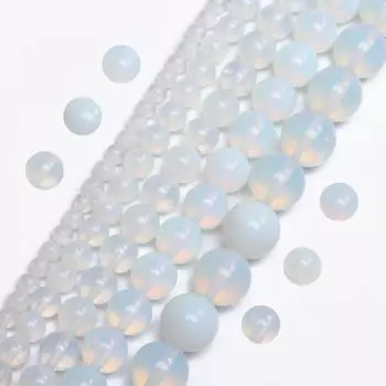 Товары для вечеринок Подвески 4/6/8/10/12 мм Разделители Бусины Опал Камень Круглый Для Ожерелья Браслета DIY Изготовление Ювелирных Изделий Натуральный 4mm 40Pcs