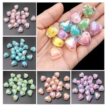 Товары для вечеринок Прозрачные бусины с сердцевиной 10 шт. Модный кулон Аксессуары ручной работы Ожерелье Браслет с УФ-покрытием Цвет DIY Шпилька Материал озеро синий