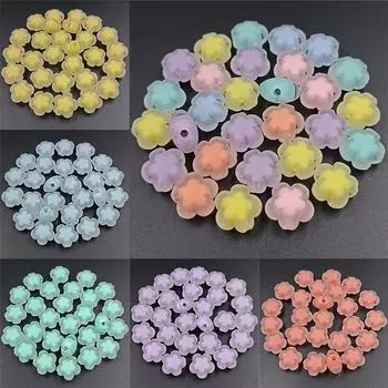 Товары для вечеринок Прозрачные матовые цветочные сэндвич-бусины оптом своими руками для 10 шт. 17*11 мм ожерелье браслет изготовление ювелирных изделий кулон Transparent Flower оранжевый