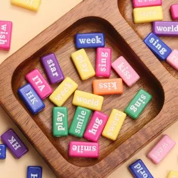 Товары для вечеринок прямоугольные акриловые модные геометрические разноцветные буквы бусины пластиковые для изготовления ювелирных изделий 14,5 мм аксессуары своими руками 30 шт.