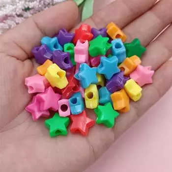 Товары для вечеринок, разноцветные, 50/100 шт., пентаграмма, свободные бусины, самодельные серьги, браслет, акриловые бусины, ожерелье, серьги, аксессуары Heart shaped