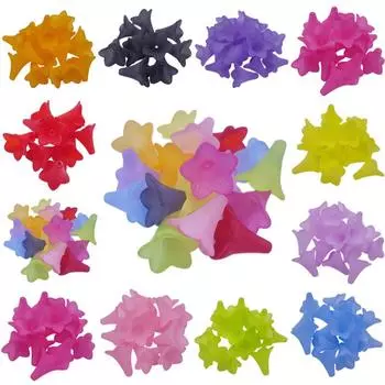 Товары для вечеринок, разноцветные, 50 шт., аксессуары для самостоятельной сборки, акриловые бусины, колпачки, прозрачный утренний кровавый цветок, материал ручной работы, оптовая продажа, изготовление ювелирных изделий