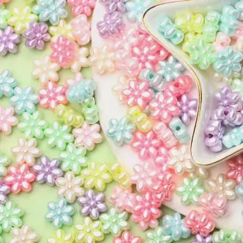 Товары для вечеринок Разные цвета Мода Аксессуары ручной работы Цветы Бабочки Бусины DIY Материалы Браслет Ожерелье Макарон Цвет 150/200 шт. Любовь Style 3 Flower/150pcs