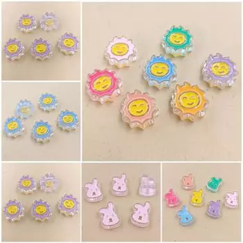 Товары для вечеринок, ручная работа, акриловые капельные масляные материалы, кролик, форма солнца, свободные бусины, изготовление украшений своими руками, аксессуары, милый браслет, ожерелье из 5 предметов Rabbit жёлтый