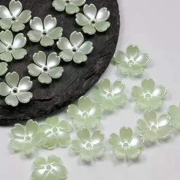 Товары для вечеринок, ручная работа, матовые крашеные цветочные бусины для браслетов, сережек, изготовление пластиковых цветочков, аксессуары для украшений своими руками, акриловые материалы, 15 мм Frosted белый