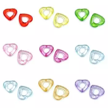 Товары для вечеринок, сделанные своими руками, аксессуары, акриловые полые бусины в форме сердца, свободные бусины, принадлежности для изготовления украшений своими руками, 10 шт., конфетного цвета жёлтый
