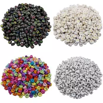 Товары для вечеринок Смешанный арабский алфавит DIY для изготовления ювелирных изделий своими руками, ожерелье, браслет, бусины, 50 шт., 7 мм, акрил