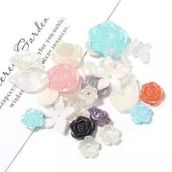 Товары для вечеринок смешанный стиль акриловый кулон 5-41 мм искусственный жемчуг случайного размера браслет «сделай сам» ожерелье аксессуары цветочные бусины креатив 50-60 шт. серый