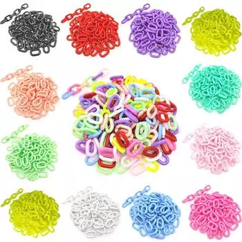 Товары для вечеринок своими руками 50 шт./пакет витые разноцветные акриловые украшения фурнитура аксессуары бусины 14 мм*9 мм цепочки собранные детали 2