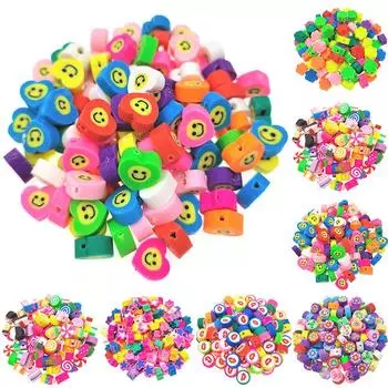 Товары для вечеринок своими руками браслет свободные бусины ювелирные аксессуары бусины из разделительной глины круглые бусины для изготовления ювелирных изделий новые цветы звезды мягкая керамика 10 шт 5