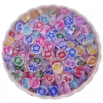 Товары для вечеринок своими руками поделки акрил 7-11 мм ожерелье браслет 10-50 шт подвеска красочные буквы бусины для изготовления ювелирных изделий 20Pcs 10mm чёрный