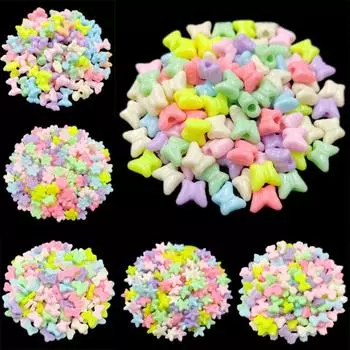 Товары для вечеринок своими руками поделки звезда цветок бабочка для изготовления ювелирных изделий подвеска свободные бусины оптовая продажа 20/40/50 шт конфетные цвета ожерелье браслет 50Pcs 9mm Flower