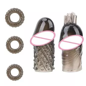 Товары для взрослых Кольцо для пениса 5 шт./компл. Удлинители члена Презерватив для задержки эякуляции Головка увеличителя Кольца для члена Рукав для пениса Секс-игрушки для мужчин