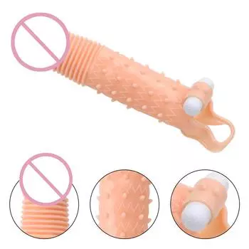 Товары для взрослых Презервативы для увеличения пениса Вибрационный член Секс-игрушки для мужчин Эротический многоразовый удлинитель Задержка эякуляции Type A