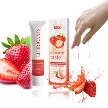 Товары для взрослых Смазки Смазки с фруктовым вкусом Гель длительного действия Нелипкий и скользкий Совместим с латексом Легко очищается starwberry