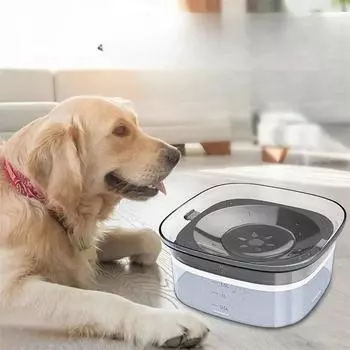 Товары для животных Миска для воды для кошек, миска для поения собак, плавающая миска для кошек, брызгозащищенная, прозрачная, большой емкости, 2 л, диспенсер для воды