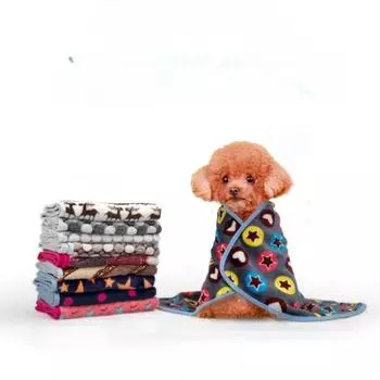 Товары для животных Одеяло для домашних животных Одеяло для кошек и собак Всесезонное теплое фланелевое одеяло с принтом S:30*20