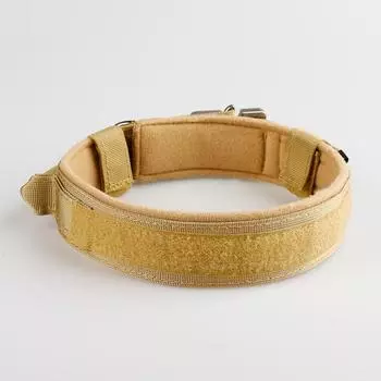 Товары для животных Ошейник для собак на открытом воздухе Тактический ошейник для собак с металлической пряжкой Воздухопроницаемый нейлоновый ошейник для дрессировки собак среднего и большого размера L