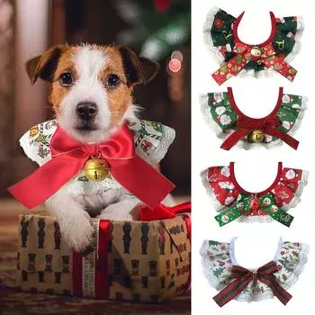 Товары для животных, регулировка, вечеринка, подарок, кружево, шнурок, рождественские банты для собак, полотенце для слюны собаки, нагрудник для животных