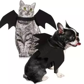 Товары для животных, унисекс, наряды, крылья, костюмы для домашних животных, косплей, модные черные крылья летучей мыши, регулируемые колокольчики из тыквы, аксессуары для собак и кошек на Хэллоуин S оранжевый