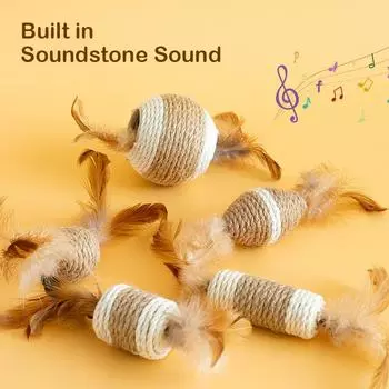 Товары для животных Забавные игрушки для дразнящих кошек Кошачьи грызущие сизалевые шарики Игрушки, устойчивые к укусам Игрушка для скрежетания зубами у кошек Интерактивные игрушки для домашних животных