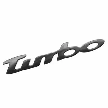 Товары Земля Универсальный TURBO Наклейка Turbo 3D Автомобильная наклейка Печать Крутая буква Логотип Стильный Спорт Гоночный Английский Мотоцикл [3D Металл] GD-TBST-BK