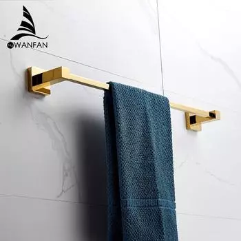Towel Bars Brass Chrome Wall mounted Single Towel Bar Holder Classic Towel Rack Bar restroom Bathroom Accessories 7510