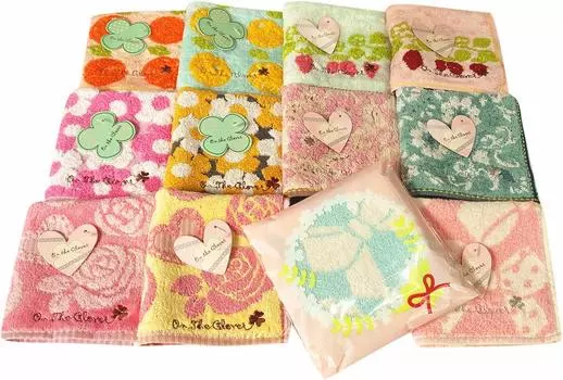 Towel Hagiwara Towel Handkerchief Gift Set of 12 Assorted Colors and Patterns with Wrapping Merci Gift Thank You Gift Individually Wrapped 12 Piece