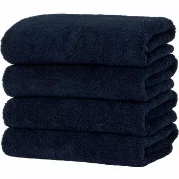 Towel Institute Mini Bath Towel Space Navy Set of Fast Quick Less Shedding Colors to Choose Japan Technology [Daily Simple] #001 4, Absorption,