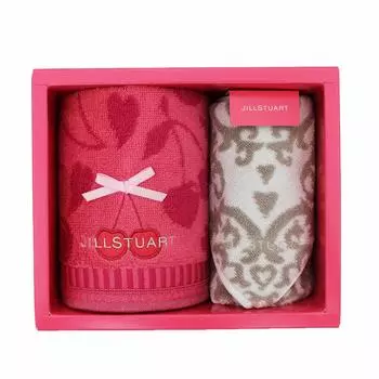 Towel Museum JILLSTUART Towel Gift Set Pink White Towel Handkerchief Face Towel 58-3159150