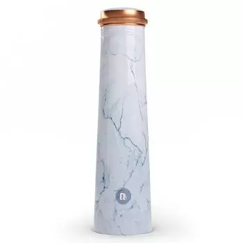 Tower Copper Water Bottle with Printed Marble Design Pure Tamba Leakproof Suitable Birthday Gift for Men & Women by ebstore, 750 ml (Pack of 1)