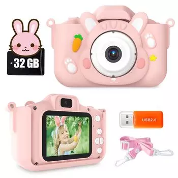 Toy Camera with 50MP Pixels and Music IPS 1080P 8x 32GB SD Game 1000mAh and a Battery Perfect as a Gift for Elementary School Students Kids Player,