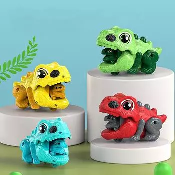 Toy car Catapult vehicle Dinosaur shape Children Parent-child interaction Gift for boys Souptoys Inertial taxiing жёлтый