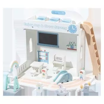 Toy Children Wooden Playground Scene Interactive Elements Hand Coordination Eye