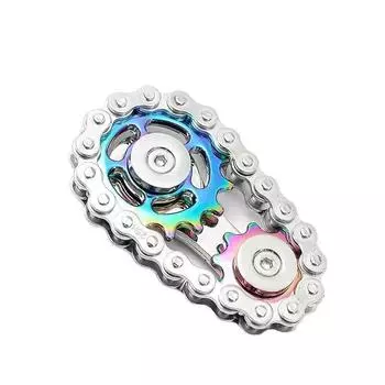 Toy Decompression Finger Chain Fingertip Gyro Decompression Artifact Metal Mechanical Toy Decompression Gear Size [6x3cm]