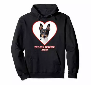 Toy Fox Terrier Dog Mom Hoodie чёрный