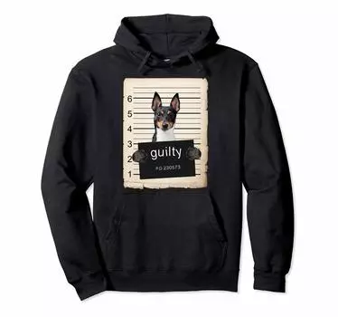 Toy Fox Terrier Dog mug shot hoodie чёрный