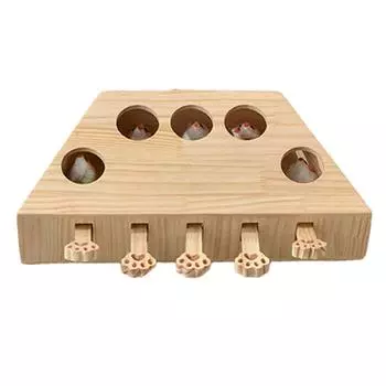 Toy Holes exercise Wooden Hit Interactive Catch Hamster 5 Mouse Cat