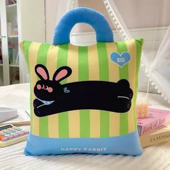 Toy Plush Cartoon Cushion Pillow With Removable Cover Sofa Office Nap Doll Gift Style A