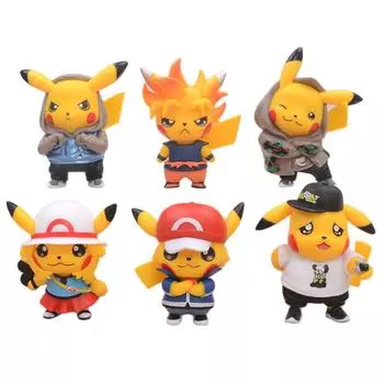Toy Pvc Pikachu Model With Stylish Costumes For Collection Display And