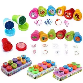 Toy Scrapbooking Round Scrapbook Panda Rubber Stamps Kids Stamp Dinosaur Stamps Cartoon Stamp fruit vegetable