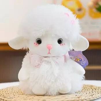 Toy Sheep Plush Childrens Cartoon Animal Toyholiday Gift Pp Filling Cotton Pink Sheep,22cm
