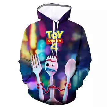 Toy Story 4 Sherif Woody Buzz Lightyear Hoodie Costume Sweatshirt Cosplay Tops Fork,XL