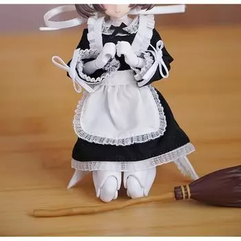[TOYBARJAPAN] Масштаб 1/12 для фигурок CJWK Сексуальная красивая школьница JK черно-белый костюм горничной (не включает тело, голову, обувь и