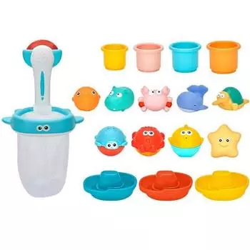 Toymiso bath play sea friend 17-piece set, Korean Bath Toys