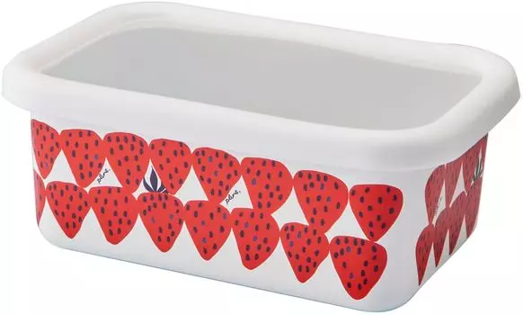 Toyo Enamel Plune Прямоугольный контейнер для хранения Красная клубника M PRS-501