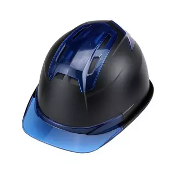 TOYO SAFETY Матовый шлем Venti EM Черный Карниз Синий с Вентиляционными Отверстиями No.396FEM-BuBK